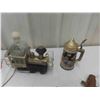 Image 2 : Train Decanter, Stein, Bar Lamp, Spigot & More 
