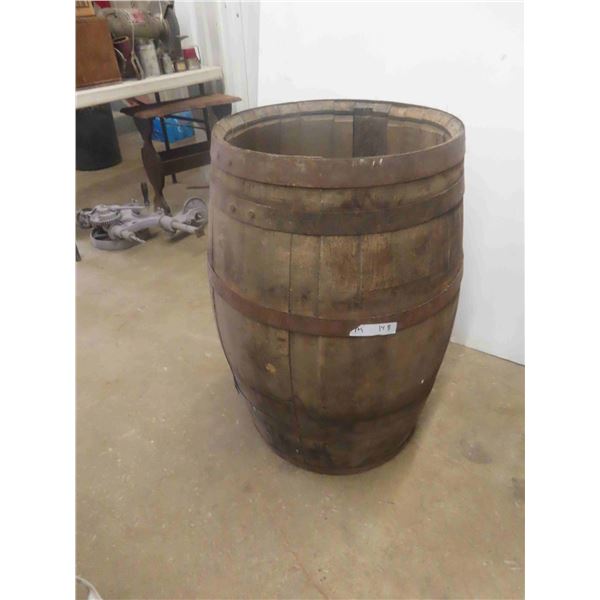 Wood Barrel 33'' H x 21'' 