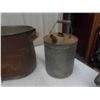 Image 8 : Copper Boiler, Gas Can, Washboard, Duck Billed Cloth Pin, Well Pulley &