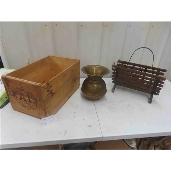 Cigars 5cents, Rustic Magazine Rack, Wood Fruit Crate & More 