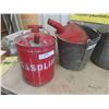 Image 2 : 2 Galvanized Pails, 4 Gas Cans, Oil Jug \