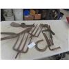 Image 1 : Hatchet, Pick Head, Draw Knife, Rusty Yard Tools. 
