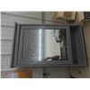 Image 2 : Mirrored Medicine Cabinet  24'' x 38'' x 6'' , Wicker Shelf, 