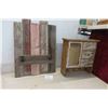 Image 1 : Rustic Coat Rack 30"x 22" + Wood Cabinet 20"x 19"x 7"