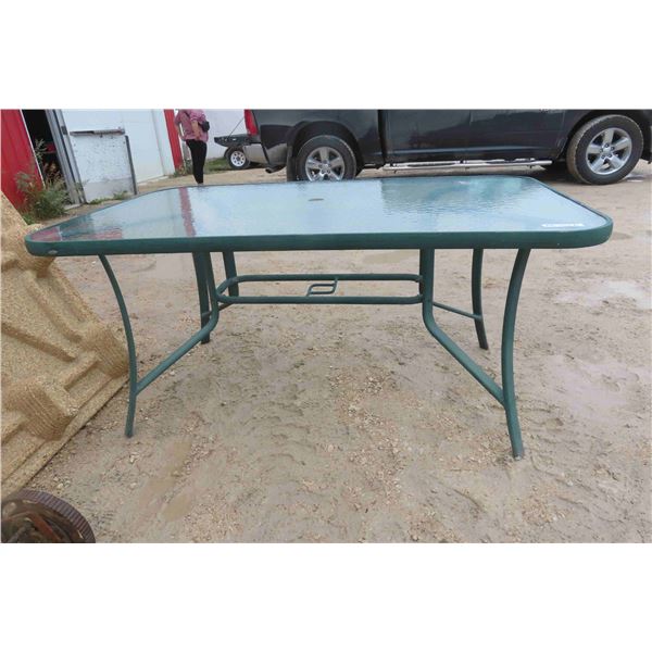 Patio Table with Glass Top 60" x 39 1/2"