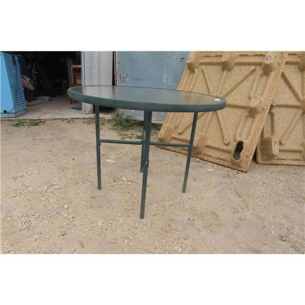 Patio Table with Round Glass Top 36"