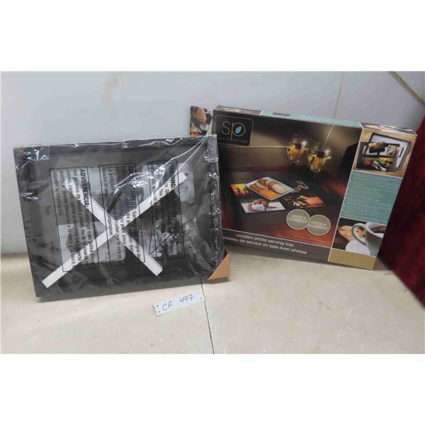Wooden Photo Serving Tray - New or Store Return
