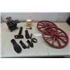 Image 1 : 2 Wooden Wheels 14" Diameter, Mustache