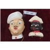 Image 1 : 2 Pieces Vintage Chalkware: String Dispenser 5"x 7 1/2" and Keyholder