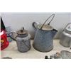 Image 2 : Vintage Graniteware Coffee Pots, Pitcher, Funnel+ 