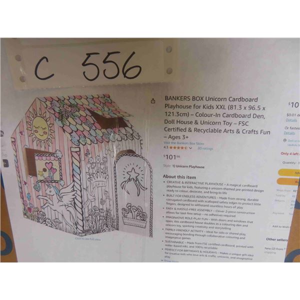 Playhouse for Kids XXL (81.3 x 96.5 x 121.3cm) – Colour-In Cardboard Den