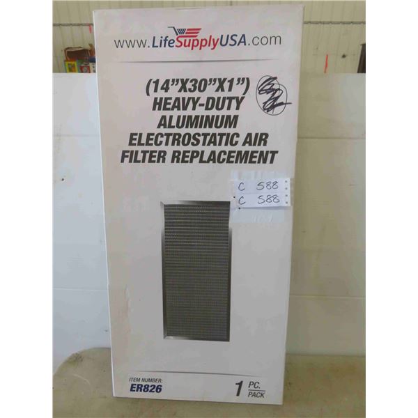 LifeSupplyUSA 14x30x1 Electrostatic Air Filter, MERV 8, Washable