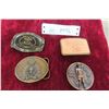 Image 1 : 4 Belt Buckles: Royal Canadian Legion RCMP, Carbyne 