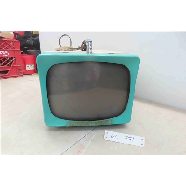 Vintage Fairbanks- Morse Portable TV Aqua 