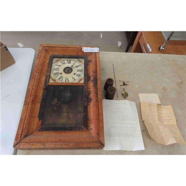 Seth Thomas Clock 1874 25x15 With Directions 