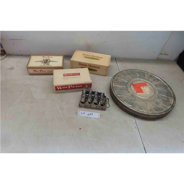 3 Cardboard Cigar Boxes: WM Penn, Dutch 