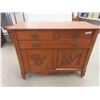 Image 1 : Oak Buffet with Lion Head Brass Pulls 38'' x 49'' x 22'' 
