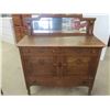 Image 1 : Antique Oak Buffet with Top Mirror 52'' x 46'' x 20'' 