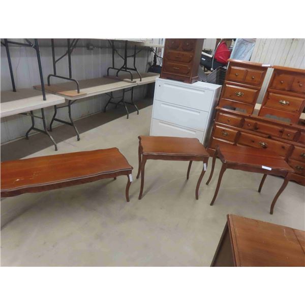 Coffee Table (Has Scratch) 18'' x 47'' x 19'' , 2 End Tables 22'' x 27'' x
