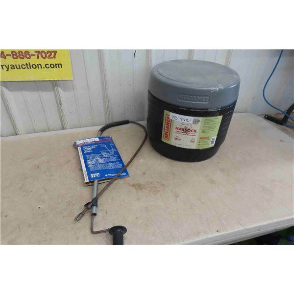 Hassock Portable Chemical Toilet + Toilet Auger 3ft x 3/8