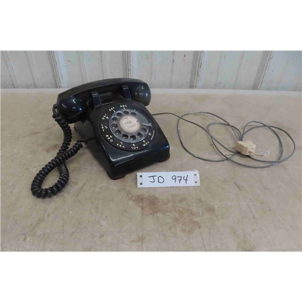 Black Rotary Desk Phone