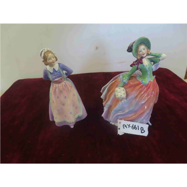 2 Royal Doulton Figures: 7 1/2'' Tall Susan 1949, 8'' Tall Autumn Breeze 
