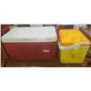 Image 1 : 2 Picnic Coolers : Coca Cola 12'' x 22'' x 12'' , Other 11'' x 13 1/2'' x 10'' 