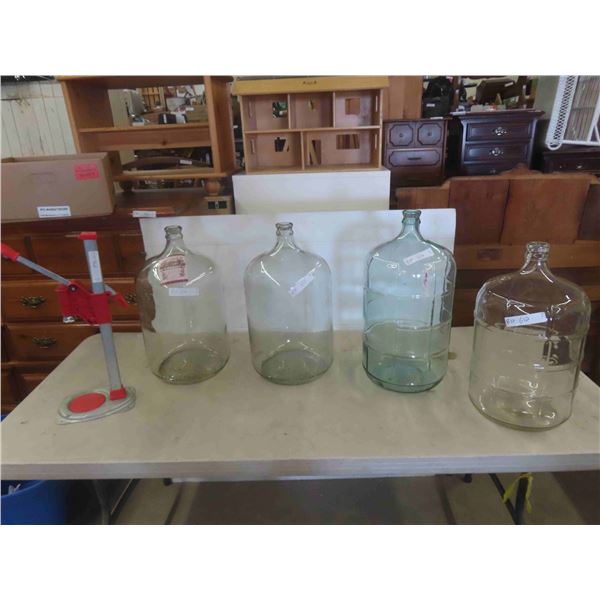 4 Glass Wine Carboys, Corker 