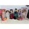 Image 1 : 7 Porcelian Dolls Tallest 18" Includes a Musical Wind Up 