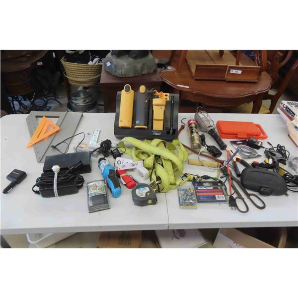 Au Man, Corner Brackets, Ratchet Straps, Trouble Light, Tin Snips, Tape