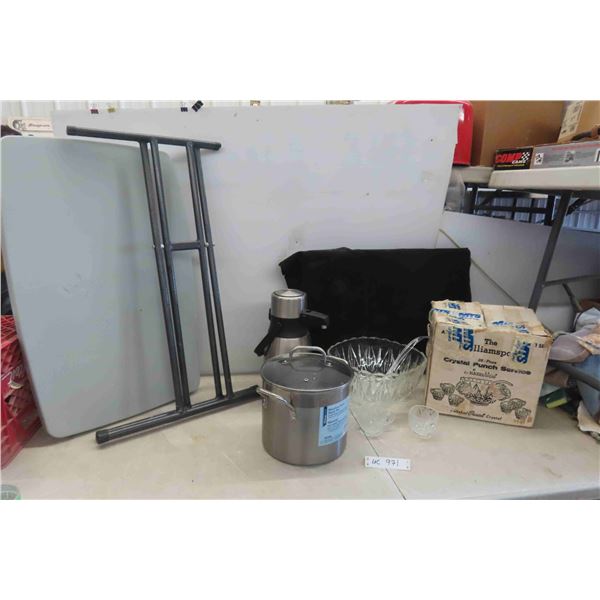 Stainless Steel Stock Pot, Punch Bowl with 12 Glasses, Coffee 