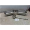 Image 1 : 2 Stainless Steel Serving Trays 4'' x 12'' x 7'' with 
