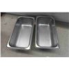 Image 2 : 2 Stainless Steel Serving Trays 4'' x 12'' x 7'' with 