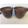 Image 1 : 2 x brown pots 12" H x 14.5" wide - New or Store Return  