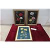 Image 1 : 9 Vintage Needlepoint Floral Pictures 13x9 ,