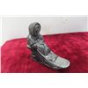 Image 3 : Wolf Original Soapstone Eskimo on Sled, Large 