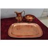 Image 2 : Copper Cream, Sugar & Tray + Brass Candle