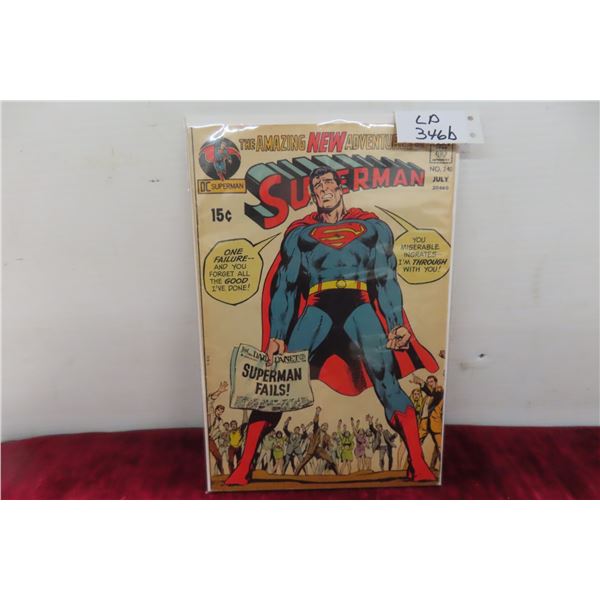 D.C. SuperMan #240 1971 Year .15 Cent Board and Bag V.F.