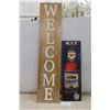 Image 1 : Welcome Sign 10"x24' Labatts Sign 9"x26"