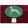 Image 1 : Vintage Dog Emblem on CNAL Green Metal Plate 9"x11" For Truck