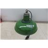Image 1 : Industrial Heavy Duty Over Head Metal Lamp  16" Across 120 Volt Green Shade 