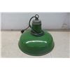 Image 3 : Industrial Heavy Duty Over Head Metal Lamp  16" Across 120 Volt Green Shade 