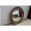 Image 2 : Wall Mirror 14" Diameter and 3 Wooden Elephants Largest 8"  