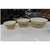 Image 2 : 7 Pyrex Mixing Bowls: Woodland Brown Tan + Forrest Fancies Mushroom