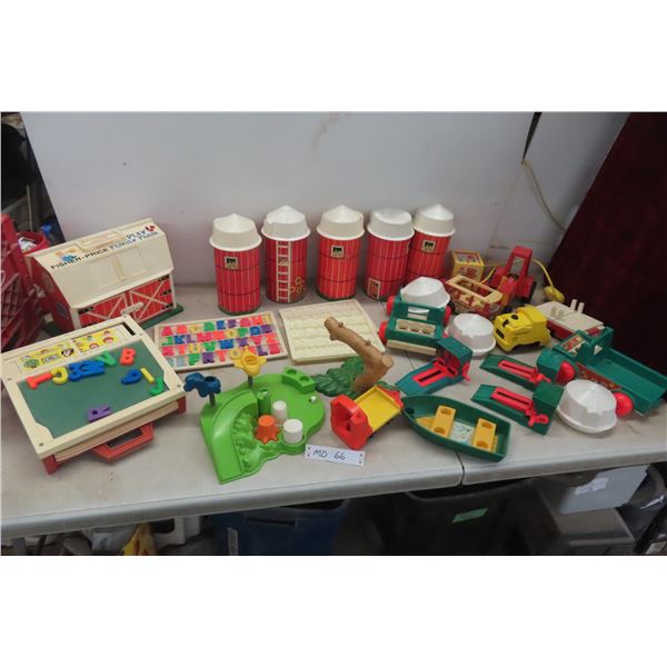 Fisher Price: Farm, Grain Bins, School Desk with Letters + 