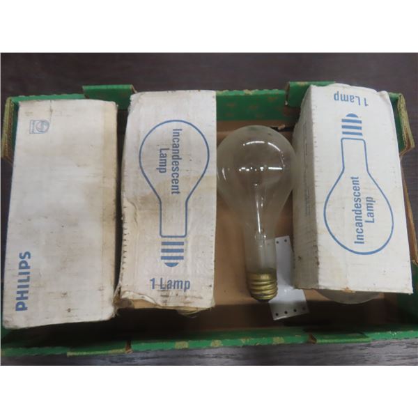 4 Phillips 300 Watt Incandescent Yard Bulbs
