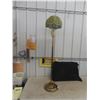 Image 1 : Floor Lamp with Green Wicker Shade 56" Tall 