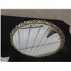 Image 1 : 15"x11" Vintage Oval Mirror, Metal Perfume Tray