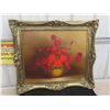 Image 1 : Oil on Canvas Red Roses Signed 