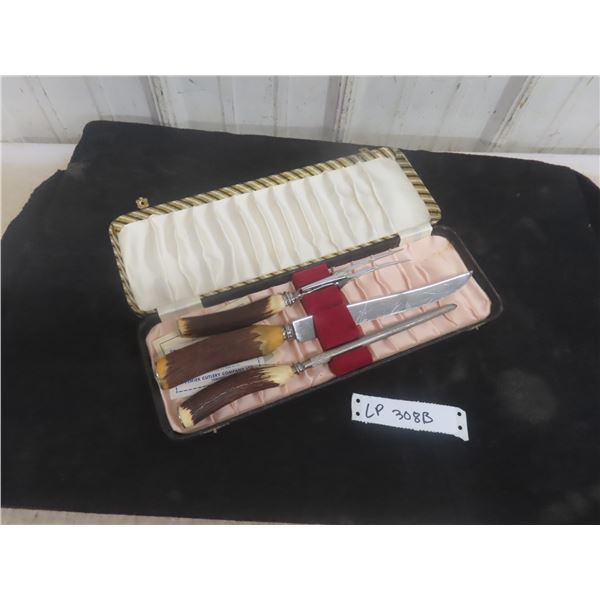 Vintage Elkhorn Cutlery Set with Case Made in England 